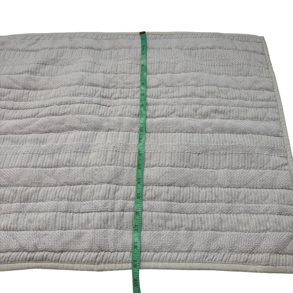 WEST ELM *NEW* Gray Textured Knit Organic Cotton Pillow Shams Standard Set of 2